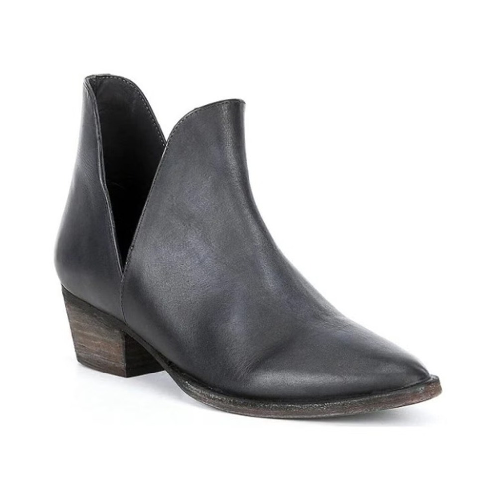 Free People® (Women's 7.5 B) (EU 38) Charm™ Double V Ankle Fashion Bootie, Black